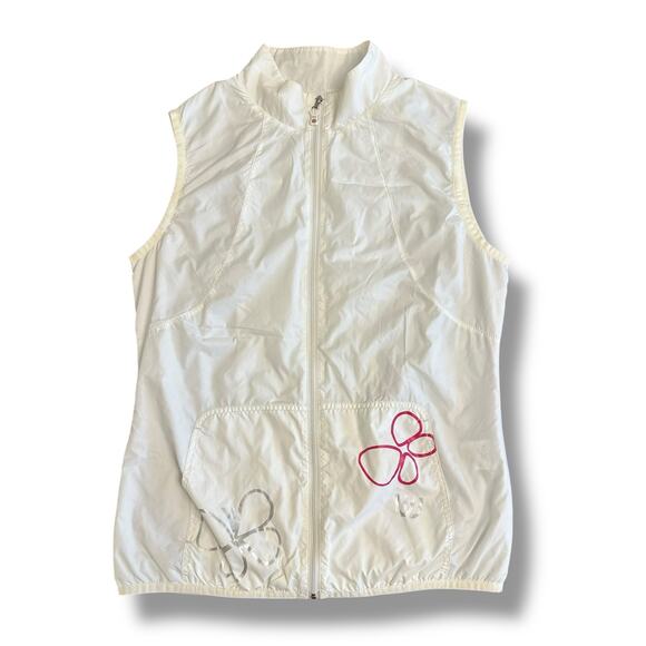 M.U SPORTS Tokyo Women’s 38‎ S White Lightweight Golf Vest Mesh Butterfly Moose - Picture 1 of 8